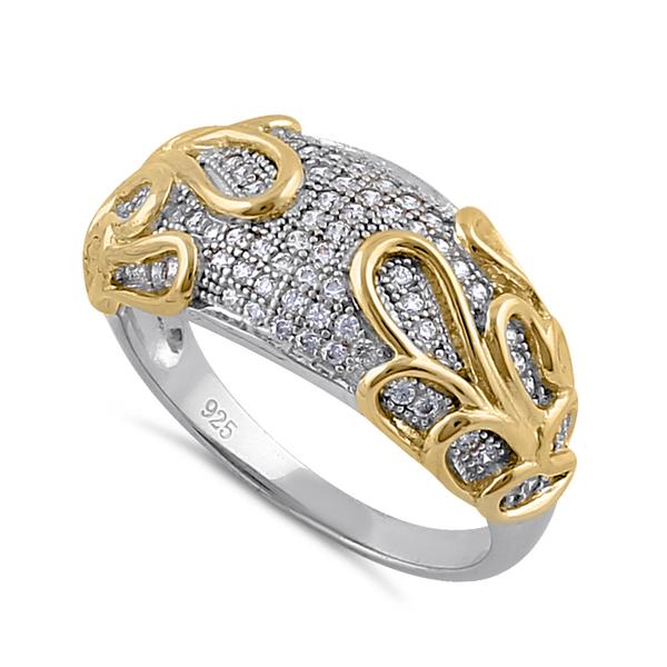 Elegant Yellow Gold Plated Curved Wrap Ring